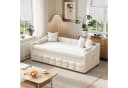 Simurq Schlafsofa Samt Beige Hydraulik Lattenrost Bild 3