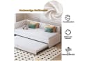 Simurq Schlafsofa Samt Beige Ausziehbar mit Lattenrost Bild 1