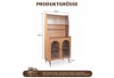 Jiexi Highboard 160cm mit Lochwand & Riffelglas Eiche Bild 3