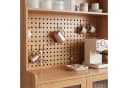 Jiexi Highboard 160cm mit Lochwand & Riffelglas Eiche Bild 4
