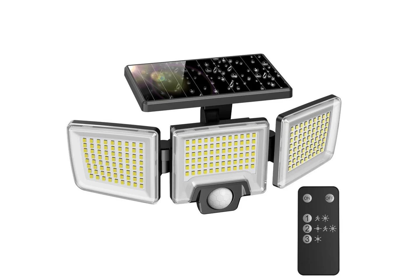 Novostella LED Solarleuchte 3-Kopf Kaltweiß mit Bewegungsmelder - Bild 2