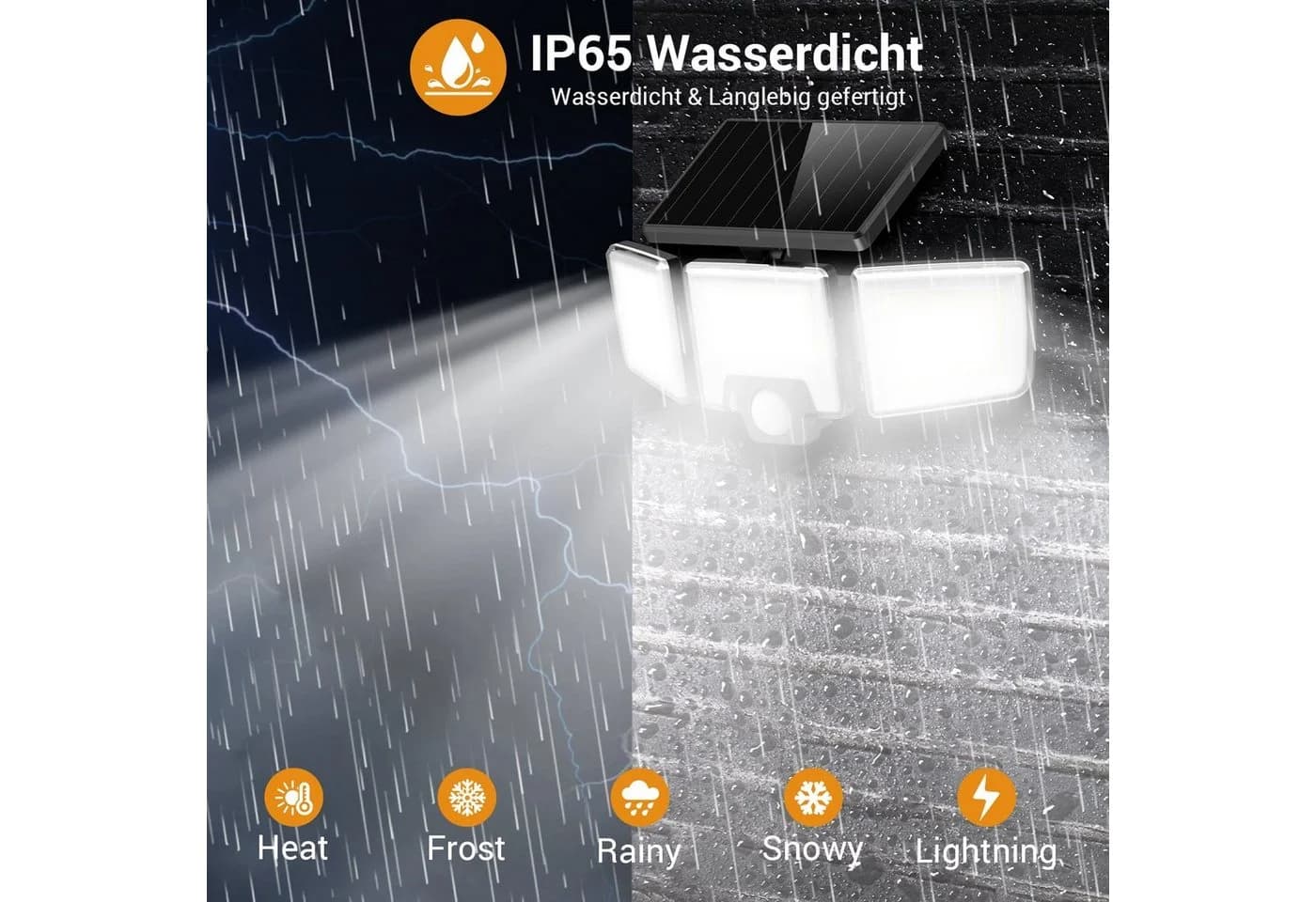 Novostella LED Solarleuchte 3-Kopf Kaltweiß mit Bewegungsmelder - Bild 3