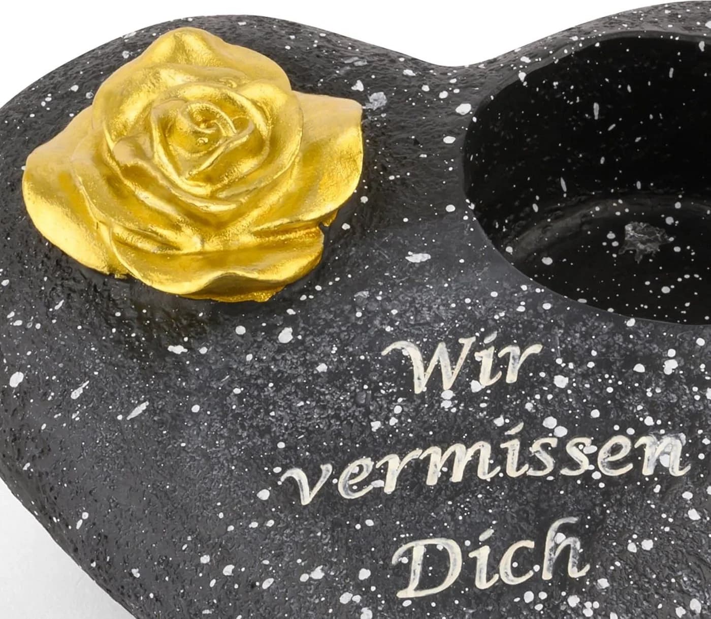 Novaliv LED Grabschmuck Herz Schwarz mit Rose - Bild 5