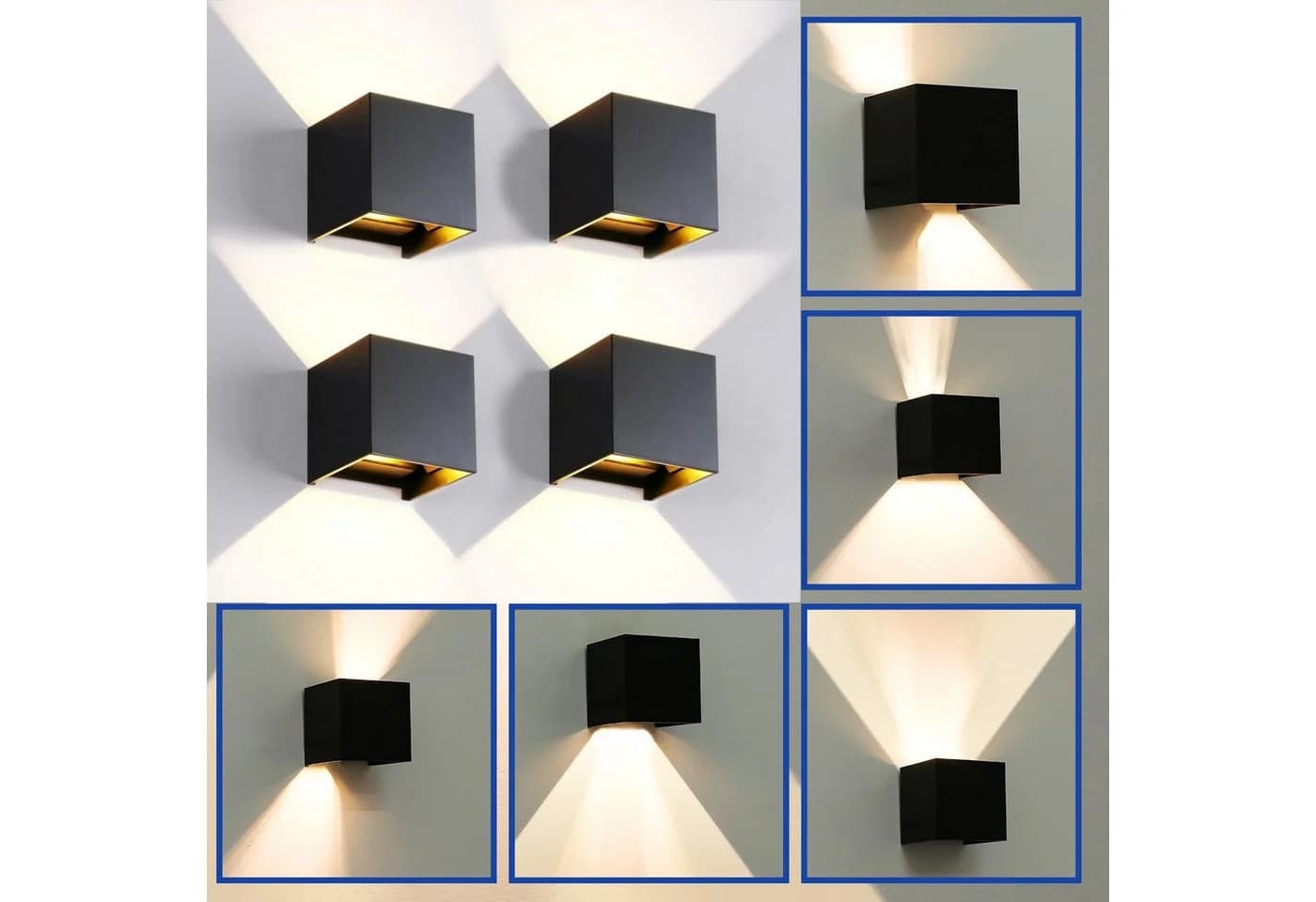 WILGOON LED Wandleuchte 6W Aluminium Wandlampe verstellbar warmweiß - Bild 2