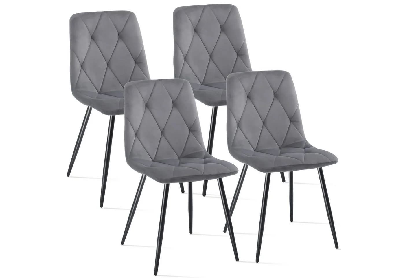 oyajia Esszimmerstuhl 4er Set Retro-Design Samt Polsterstuhl - Bild 2