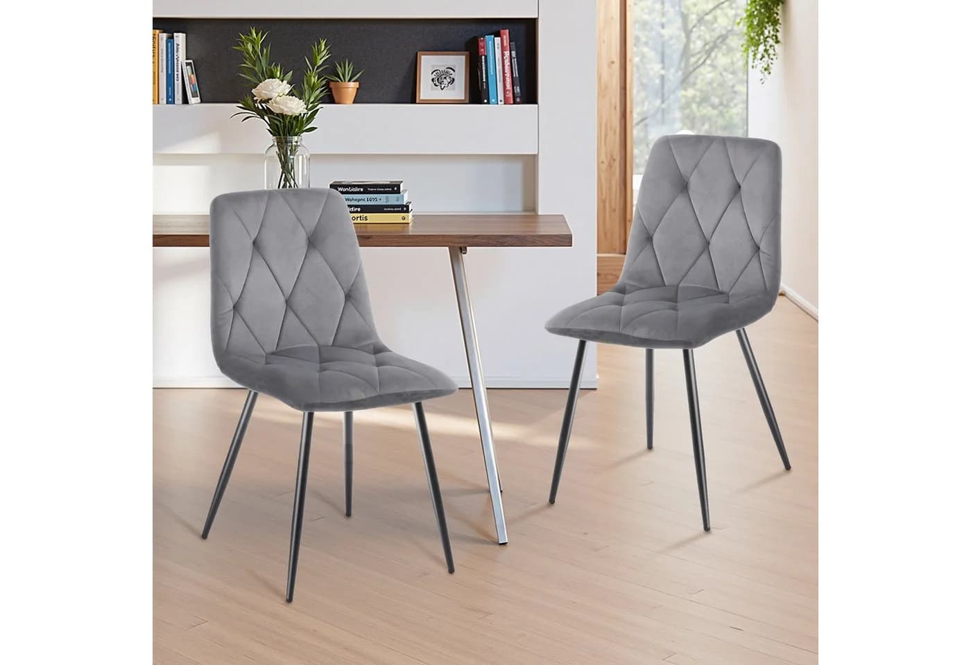 oyajia Esszimmerstuhl 4er Set Retro-Design Samt Polsterstuhl - Bild 4
