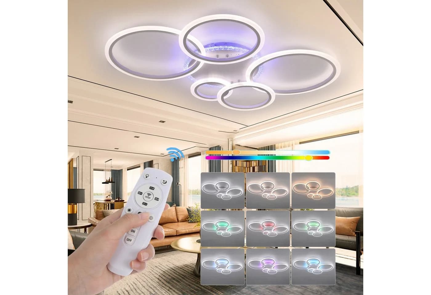 oyajia LED Deckenleuchte 80W RGB Dimmbar - Bild 2