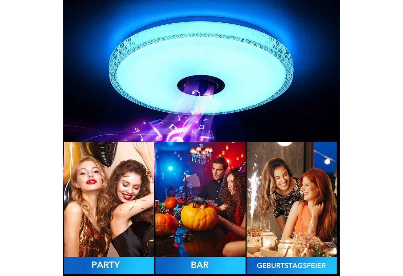 oyajia LED Deckenlampe 40W mit Bluetooth Lautsprecher & RGB Farbwechsel - Bild 3