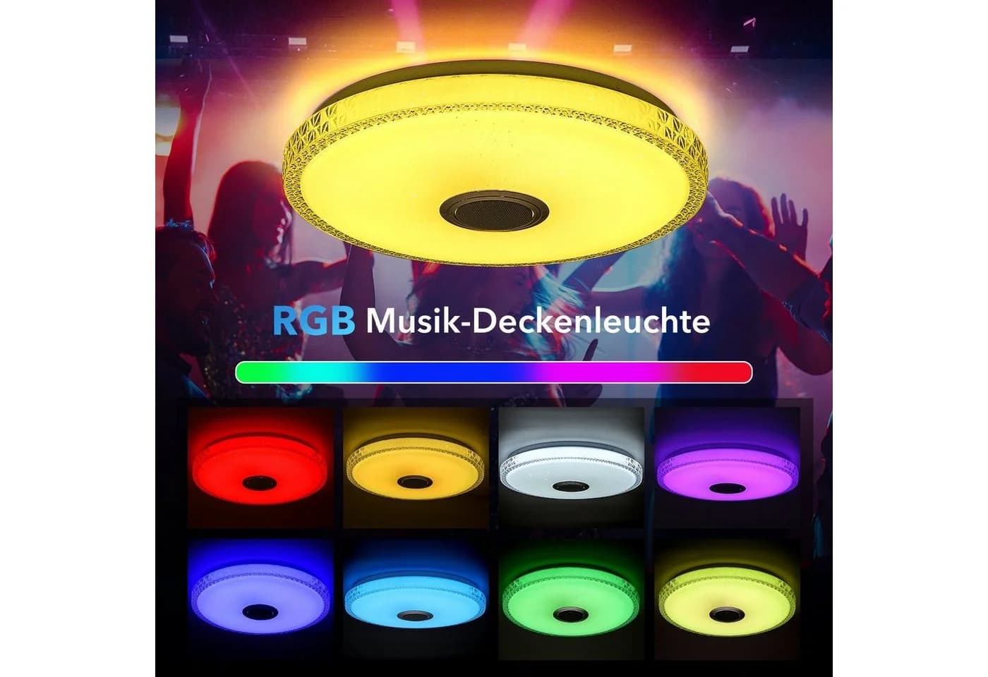 oyajia LED Deckenlampe 40W mit Bluetooth Lautsprecher & RGB Farbwechsel - Bild 4