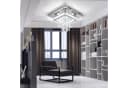 LETGOSPT LED Deckenleuchte K9 Kristall Edelstahl Modern Silber Bild 1
