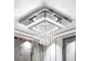 LETGOSPT LED Deckenleuchte K9 Kristall Edelstahl Modern Silber Bild 2