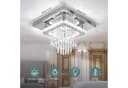LETGOSPT LED Deckenleuchte K9 Kristall Edelstahl Modern Silber Bild 3