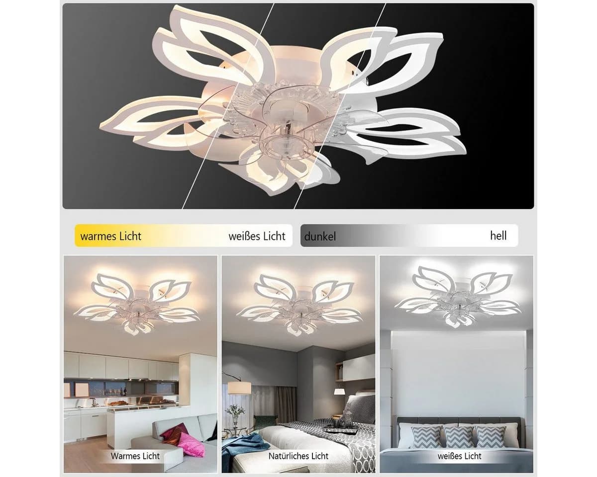 LETGOSPT Deckenventilator mit Lampe 85W LED 6 Geschwindigkeiten - Bild 3