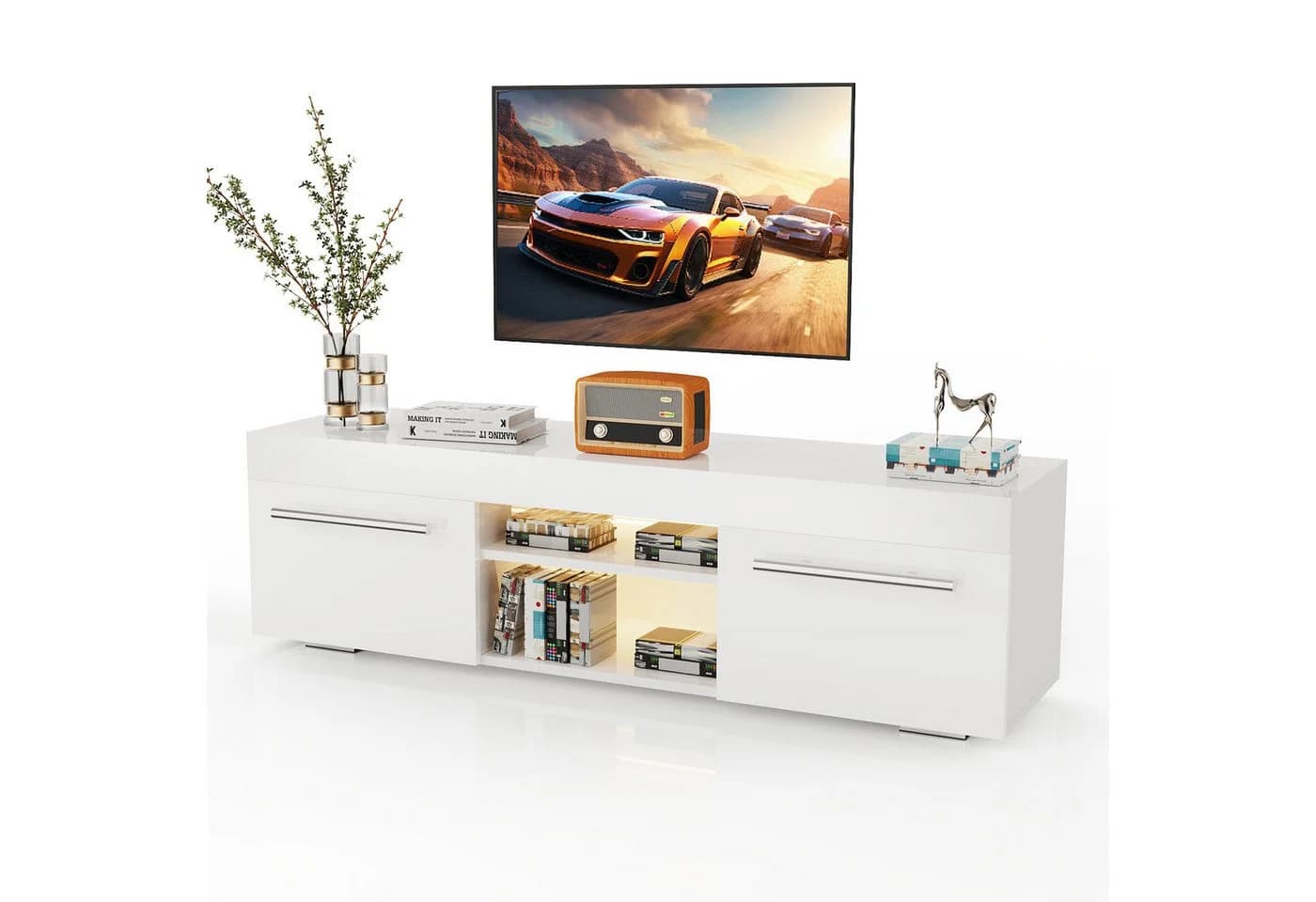 oyajia TV-Schrank Hochglanz 130 cm mit RGB-Beleuchtung - Bild 2