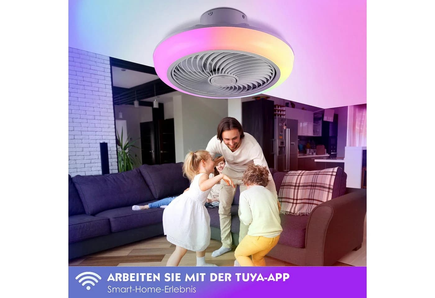 oyajia LED Deckenleuchte 50W mit Ventilator & RGB - Bild 5