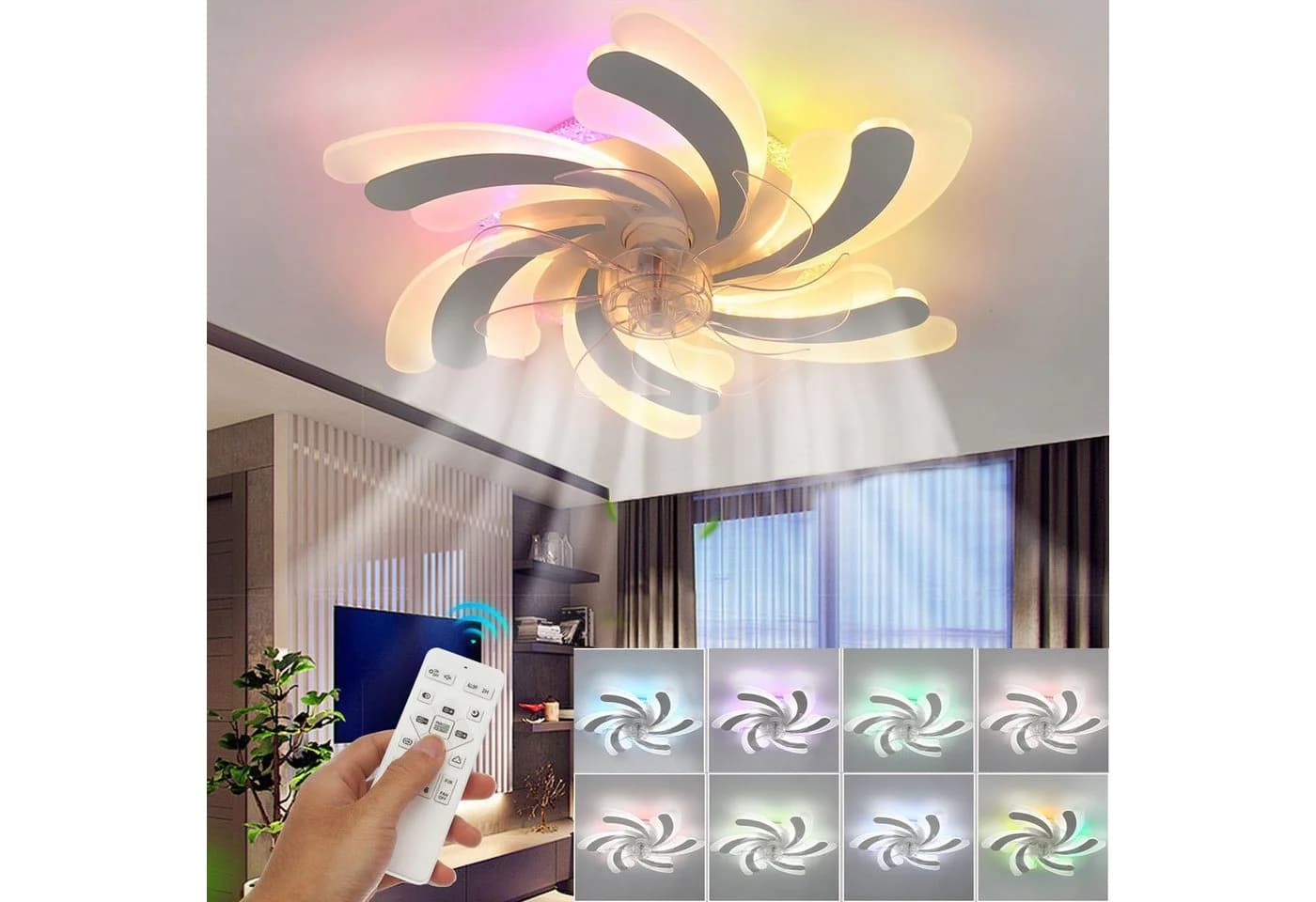 oyajia Deckenventilator mit LED & RGB Hintergrundlicht - Bild 2