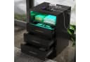 oyajia Nachttisch Weiß/Schwarz mit LED und Ladestation Bild 1