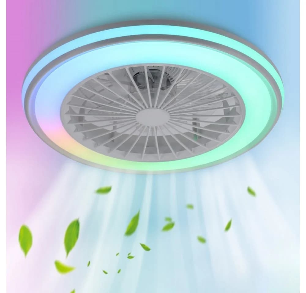 WILGOON Deckenleuchte Deckenventilator mit LED, RGB, Bluetooth