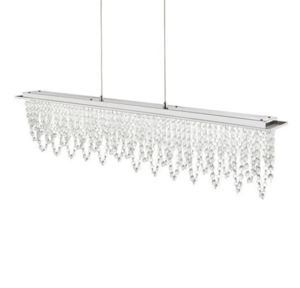 WILGOON LED Pendelleuchte 38W Kristall Dimmbar Silber Fernbedienung