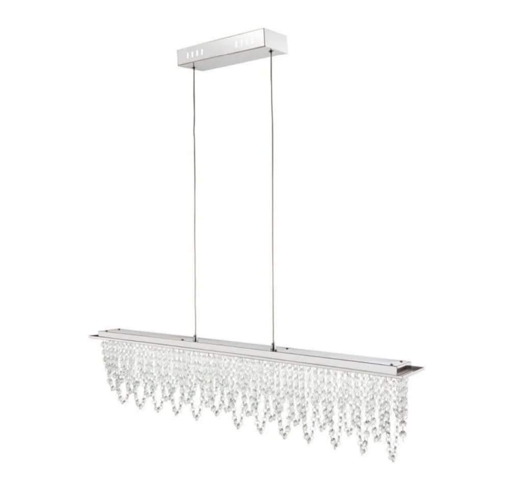 WILGOON LED Pendelleuchte 38W Kristall Dimmbar Silber Fernbedienung - Bild 2
