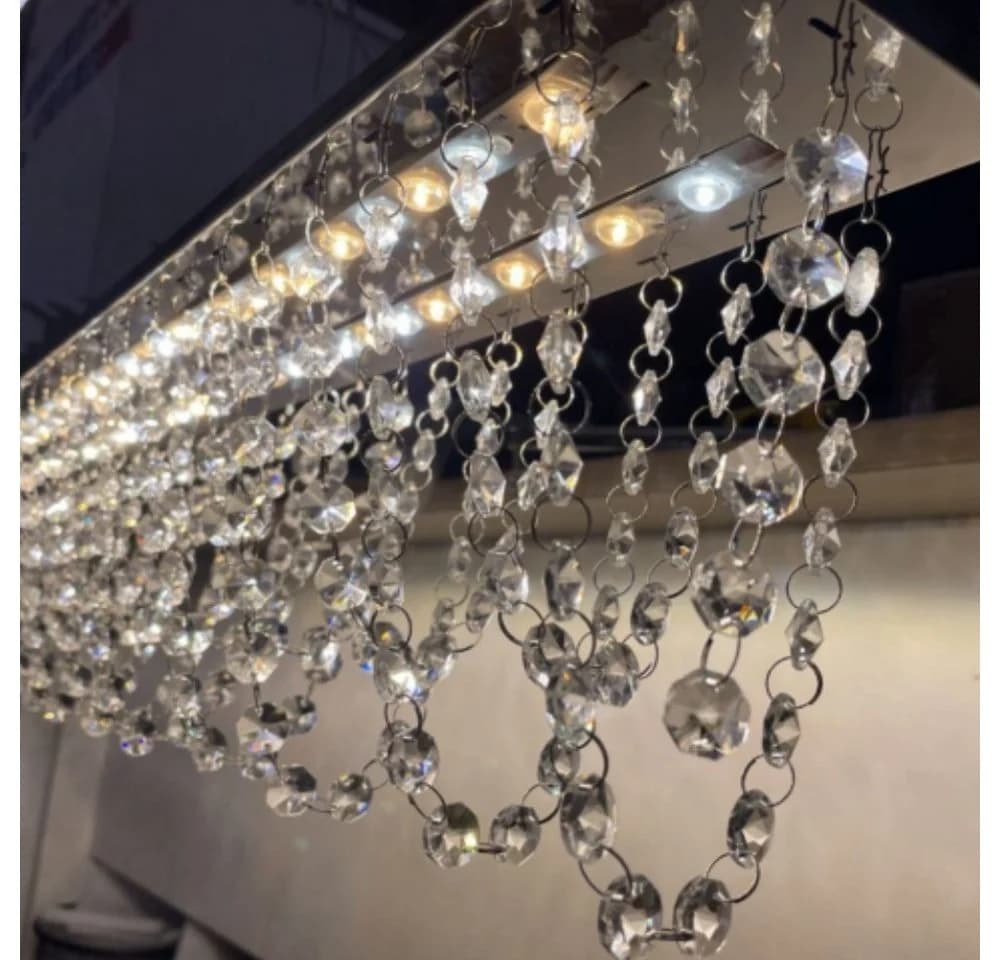 WILGOON LED Pendelleuchte 38W Kristall Dimmbar Silber Fernbedienung - Bild 4