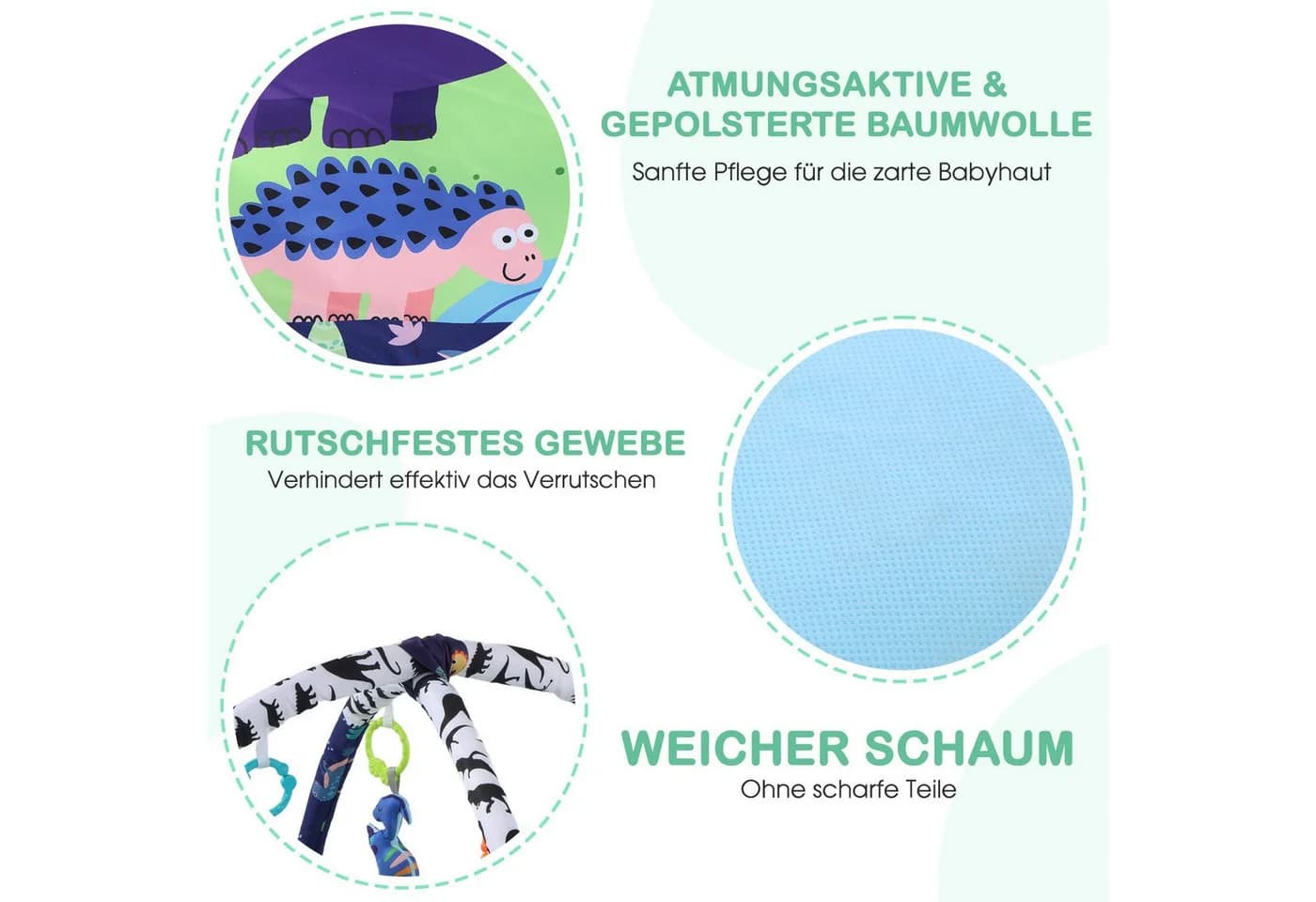 oyajia Spielmatte 75x75x53 cm Grün - Bild 3