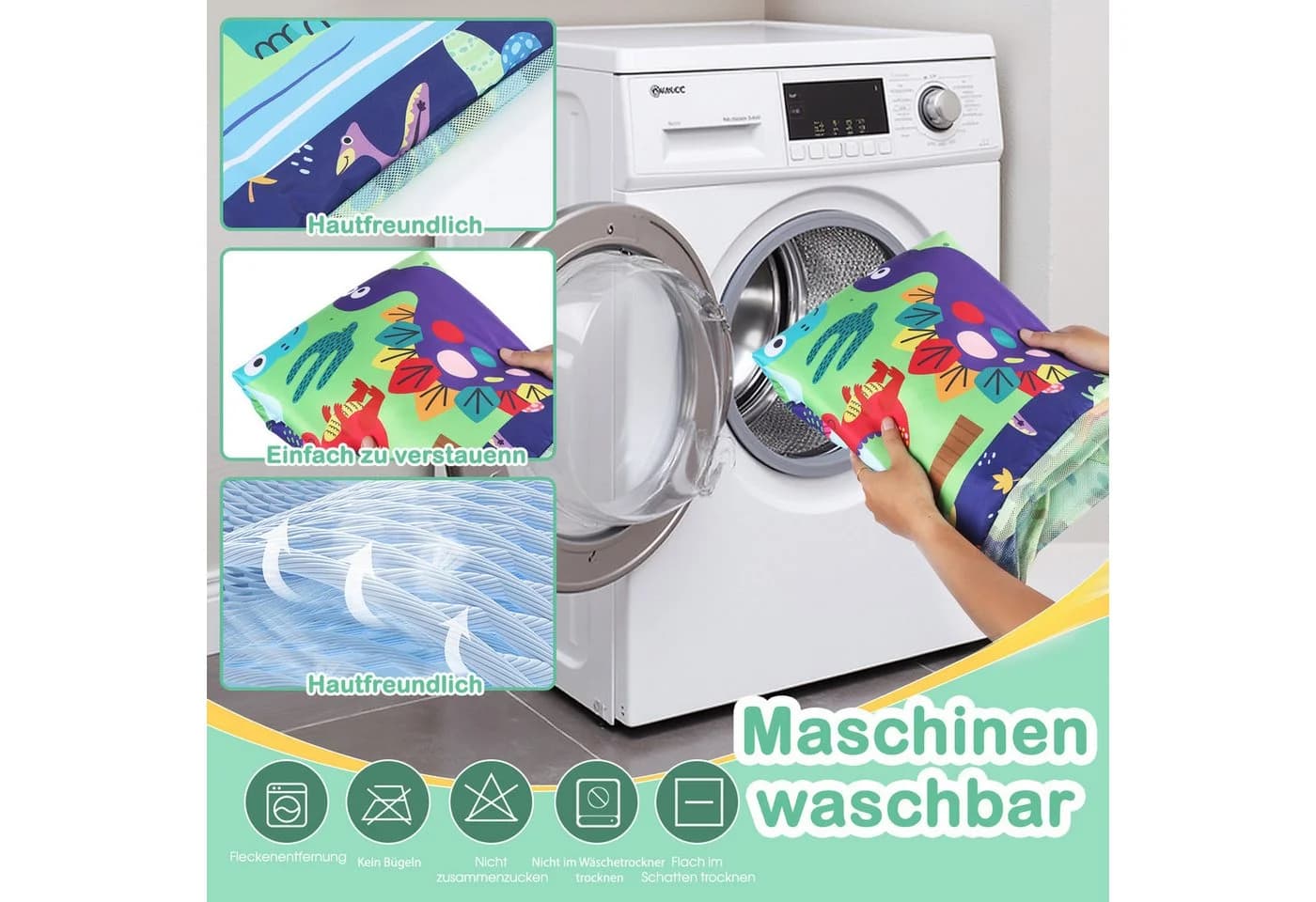 oyajia Spielmatte 75x75x53 cm Grün - Bild 5