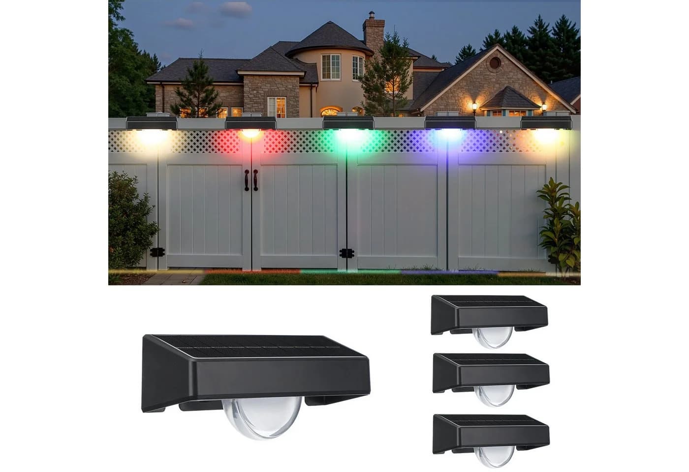 WILGOON LED Solarleuchte 4 Stück RGB Gartenleuchte - Bild 2
