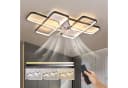 oyajia Deckenleuchte mit Ventilator 48W LED Dimmbar Schwarz Bild 2
