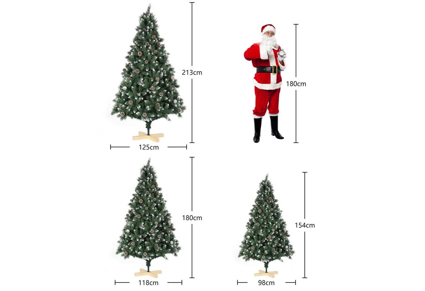 oyajia Künstlicher Weihnachtsbaum 1400 Zweige 35 Zapfen Holzständer