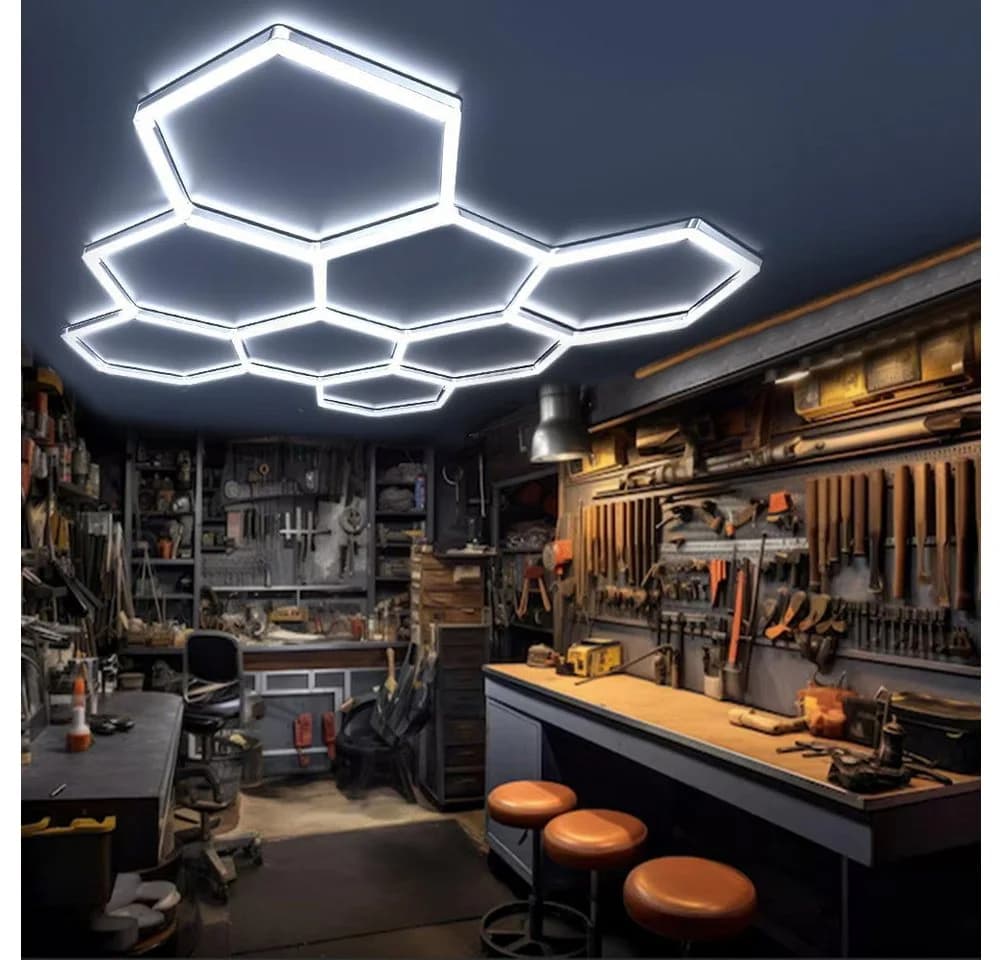 oyajia LED Deckenleuchte 8/10-Pack Hexagon Kaltweiß Garage Werkstatt - Bild 4