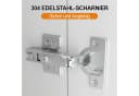oyajia Hochschrank Mehrzweckschrank, 2 Türen und 2 Schubladen, Weiß, Landhausstil Bild 5