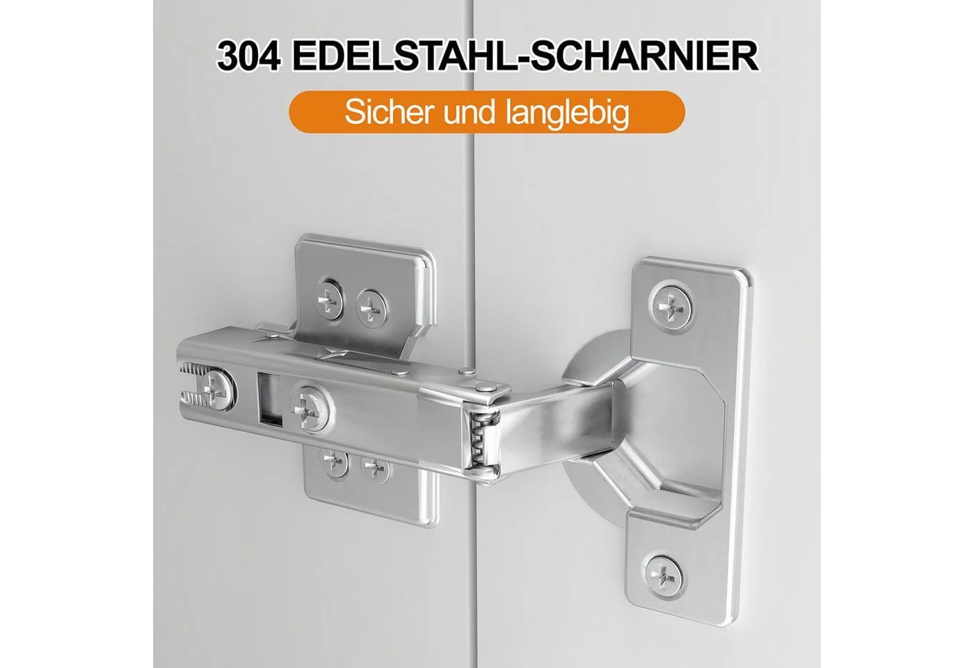 oyajia Hochschrank Mehrzweckschrank, 2 Türen und 2 Schubladen, Weiß, Landhausstil - Bild 5