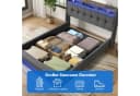 oyajia Polsterbett Doppelbett mit LED-Licht 140x200 cm, Hydraulisch anhebbarer Stauraumbett Bild 5