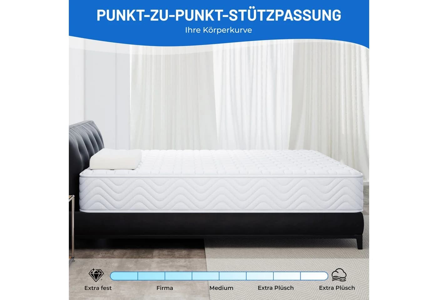 oyajia Taschenfederkernmatratze 7 Zonen Weiß 23 cm - Bild 5