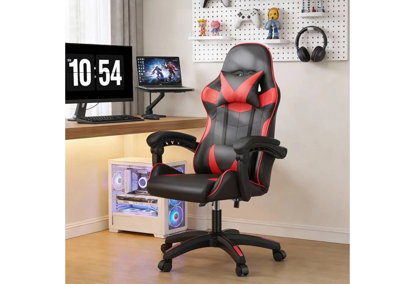 oyajia Gaming-Stuhl Ergonomisch mit Kopfstütze und Lendenkissen - Bild 3