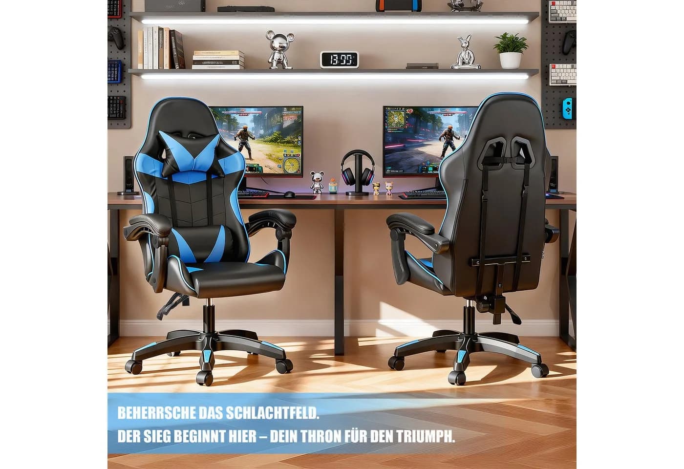oyajia Gaming-Stuhl Ergonomisch mit Kopfstütze und Lendenkissen - Bild 5