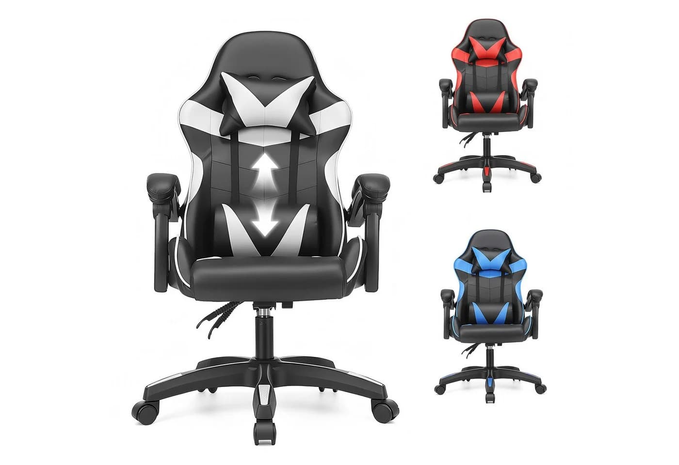 oyajia Gaming-Stuhl Ergonomisch mit Kopfstütze und Lendenkissen - Bild 3
