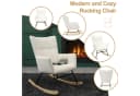 oyajia Schaukelstuhl Stillsessel Relaxsessel Loungesessel Teddysamt Metallgestell Holzsockel Bild 5