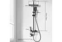 oyajia Brausegarnitur Duschsystem Warm/Kalt mit Klaviertasten & Digitaler Temperaturanzeige, 4 Strahlarten, Regendusche mit LED-Stimmungslicht, Höhenverstellbares Duschrohr Bild 5