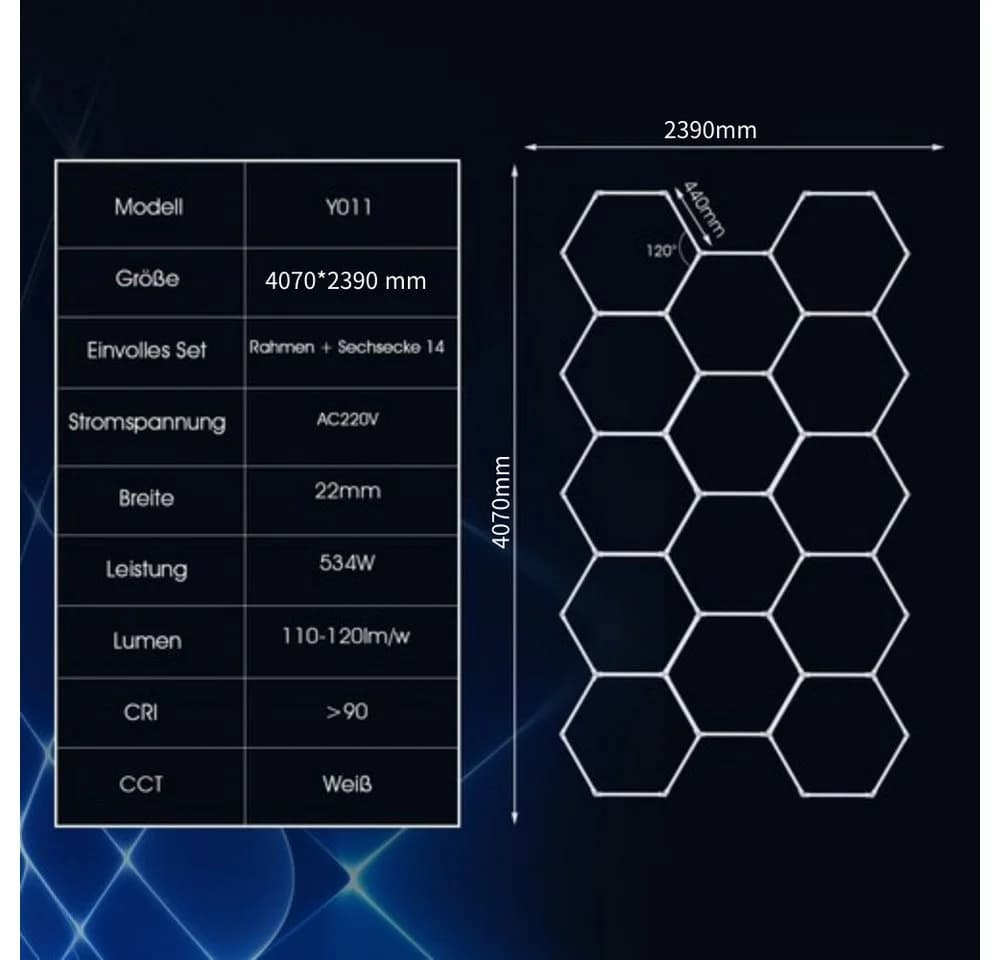 oyajia Deckenleuchten Rahmenlos 14er-Pack Hexagon LED Garagenleuchte - Bild 4