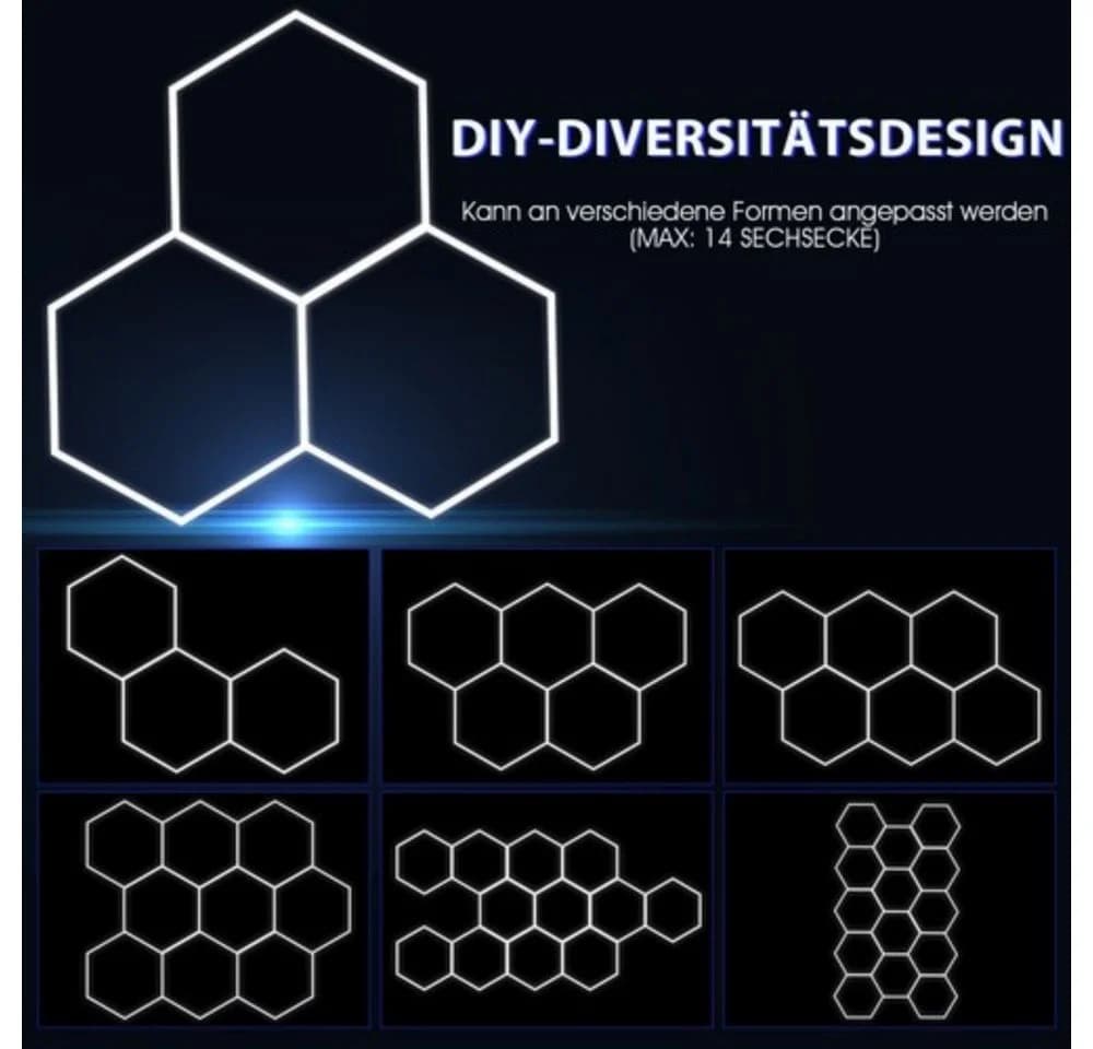 oyajia Deckenleuchten Rahmenlos 14er-Pack Hexagon LED Garagenleuchte - Bild 5