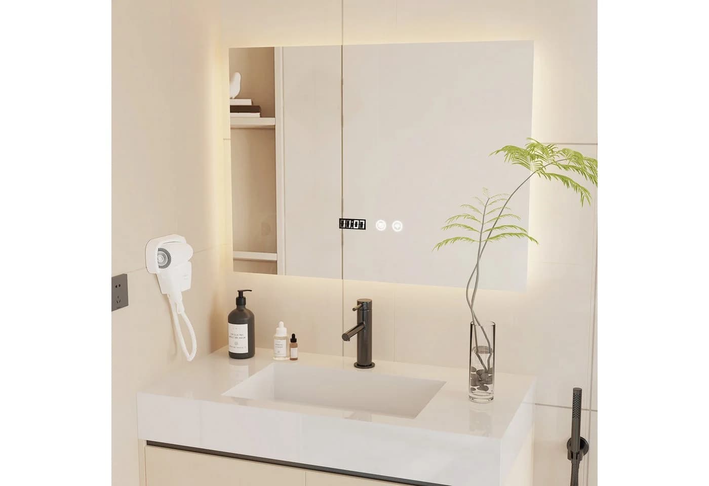OYAJIA LED-Badezimmerspiegel mit Beleuchtung und Entnebelung - Bild 2