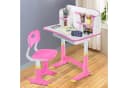 WILGOON Kinderschreibtisch Set mit Stuhl, Lampe und Schublade Rosa Bild 1