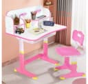 WILGOON Kinderschreibtisch Set mit Stuhl, Lampe und Schublade Rosa Bild 2
