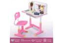 WILGOON Kinderschreibtisch Set mit Stuhl, Lampe und Schublade Rosa Bild 3