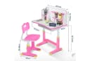 WILGOON Kinderschreibtisch Set mit Stuhl, Lampe und Schublade Rosa Bild 4