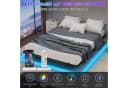 oyajia Doppelbett 140x200cm LED-Bettrahmen Modern Metallbett Schwarz Bild 1