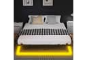 oyajia Doppelbett 140x200cm LED-Bettrahmen Modern Metallbett Schwarz Bild 3