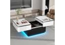 oyajia Couchtisch Wohnzimmertisch Hochglanz mit LED Beleuchtung & Fernsteuerung Bild 1